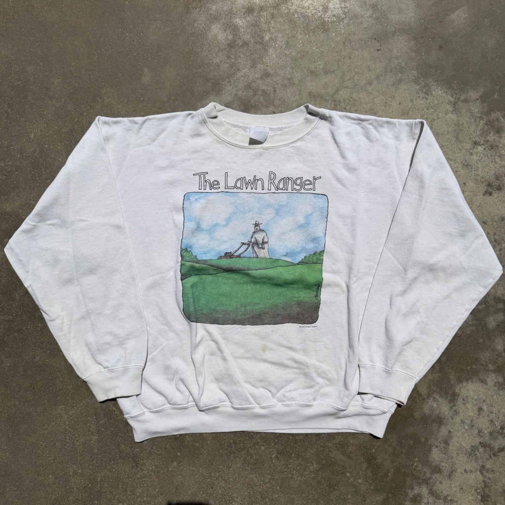 Vintage 90s Lake Street Shirts The Lawn Ranger Graphic Sweatshirt White XL Mens